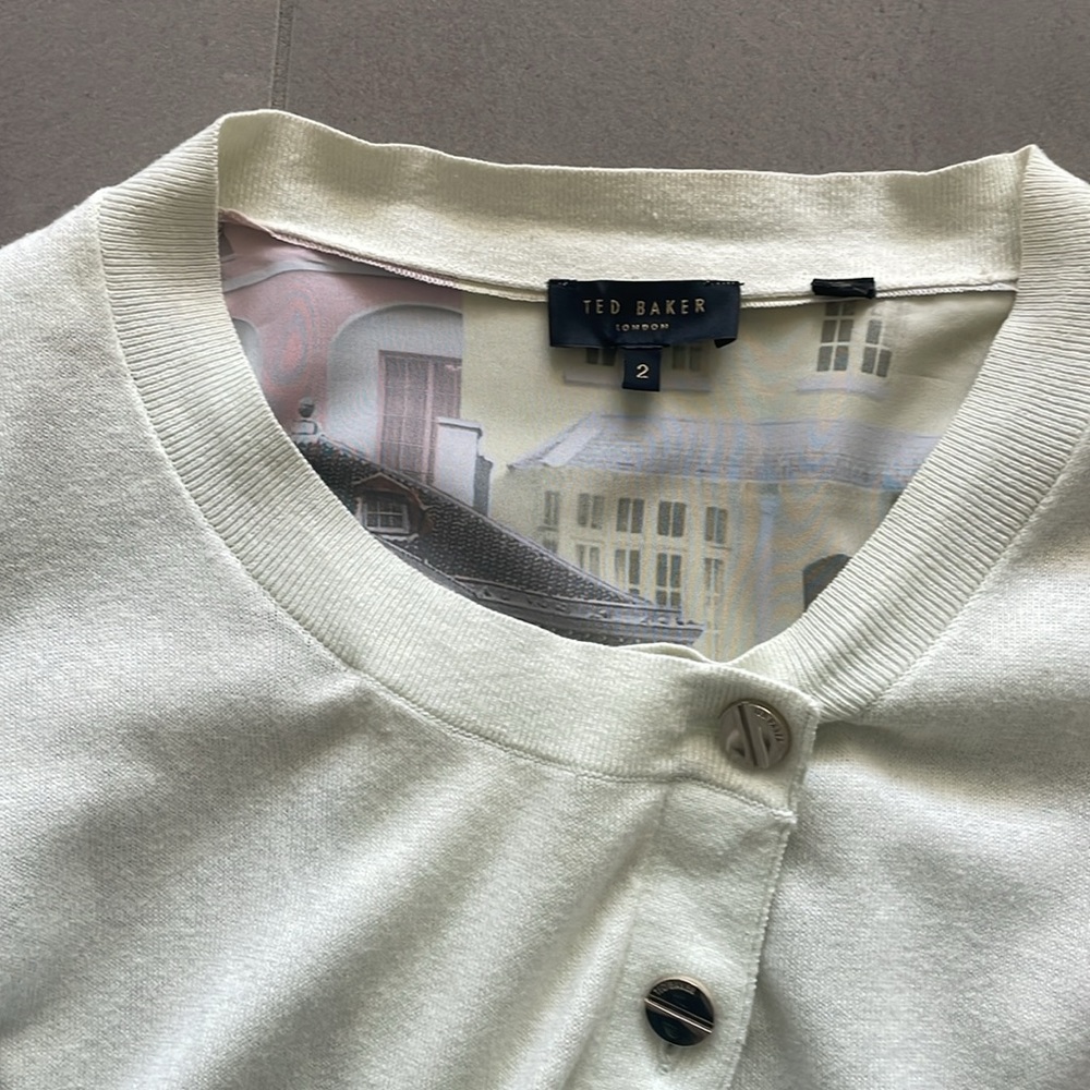 Ted Baker Cream Long-Sleeve Jacket with Pastel Architectural Back - Picture 7 of 15